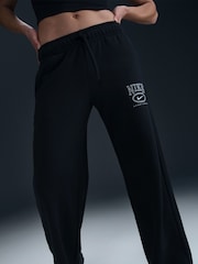 Nike Black Club Fleece Mid-Rise Wide-Leg Joggers - Image 4 of 5