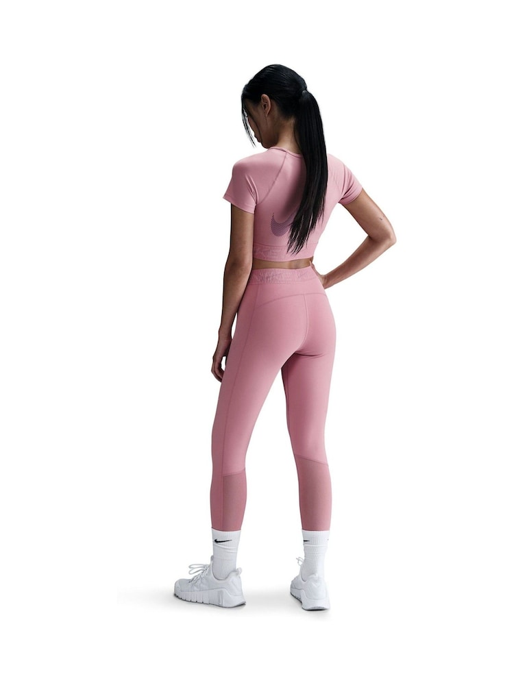 Nike Elemental Pink Pro Mid Rise 7/8 Graphic Leggings - Image 2 of 10