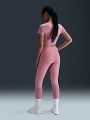 Nike Elemental Pink Pro Mid Rise 7/8 Graphic Leggings - Image 4 of 10