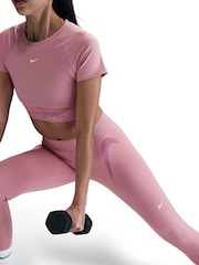Nike Elemental Pink Pro Mid Rise 7/8 Graphic Leggings - Image 6 of 10