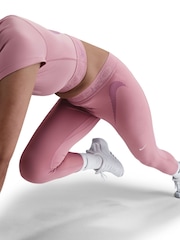 Nike Elemental Pink Pro Mid Rise 7/8 Graphic Leggings - Image 8 of 10