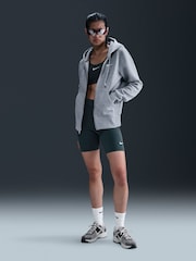 Темно-серый меланжевый - Флисовый худи на молнии Nike Phoenix - Изображение 1 из 7