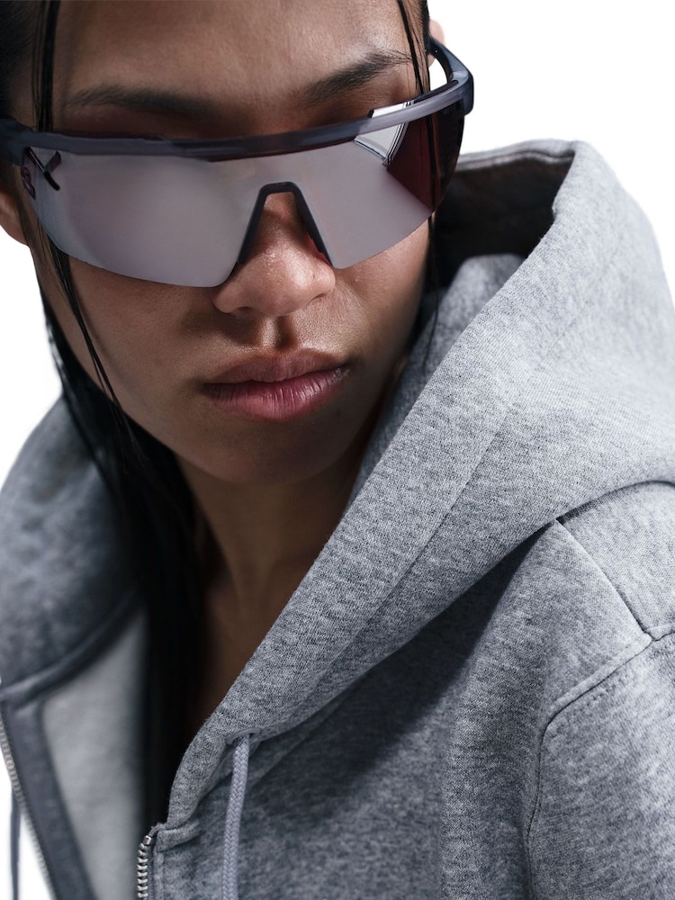 Nike Dark Grey Heather Phoenix Fleece Full Zip Hoodie - Image 3 of 7