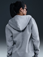 Темно-серый меланжевый - Флисовый худи на молнии Nike Phoenix - Изображение 7 из 7