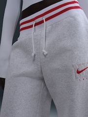 Nike Light Grey Phoenix Fleece High Waisted Wide Leg Joggers - Image 2 of 5