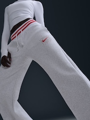 Nike Light Grey Phoenix Fleece High Waisted Wide Leg Joggers - Image 4 of 5