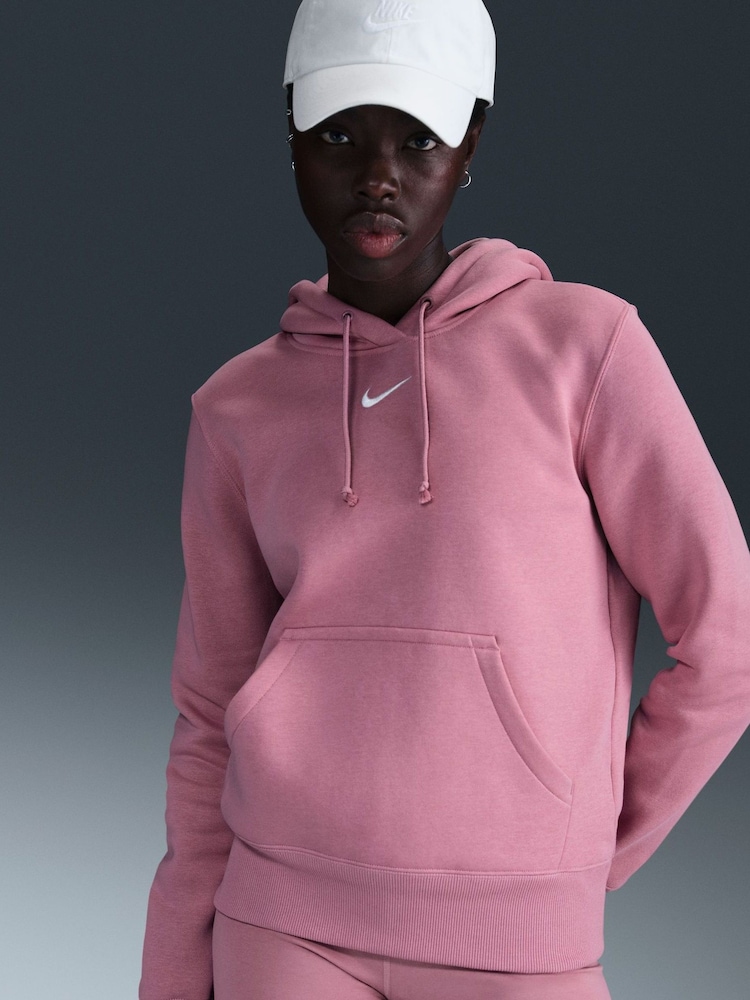 Rosa - Sudadera afelpada sin cierres, con capucha y minilogo Phoenix de Nike - Imagen 1 de 5