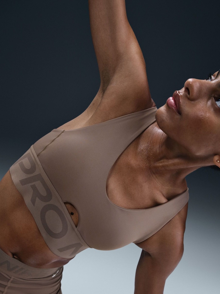 Nike Brown Pro Indy Plunge Medium Support Padded Sports Bra - Image 5 of 5 Nike Brown Pro Indy Plunge Medium Support Padded Sports Bra - Image 5 of 5
