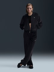 Nike Black Chill Knit Loose Velour Full-Zip Hoodie - Image 1 of 5