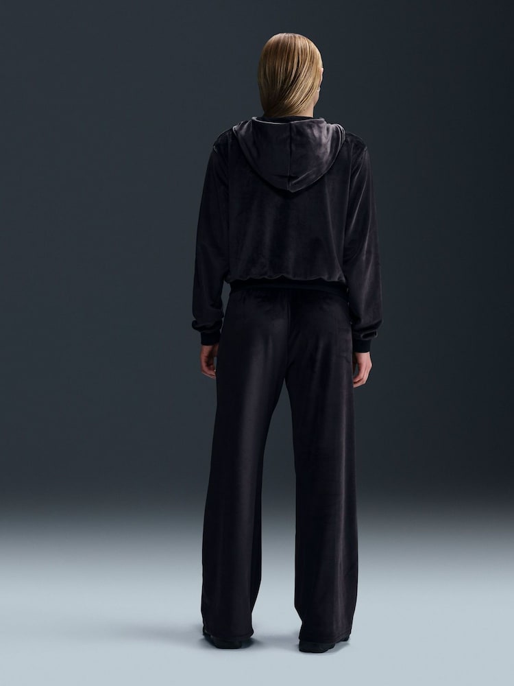 Nike Black Chill Knit Loose Velour Full-Zip Hoodie - Image 2 of 5