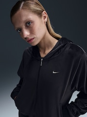 Nike Black Chill Knit Loose Velour Full-Zip Hoodie - Image 3 of 5
