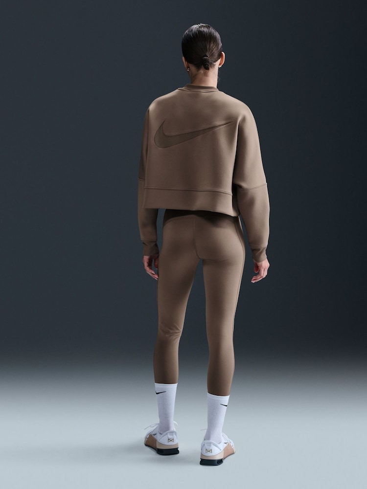 Nike Brown Oversized Pullover Sweat Top - Image 2 of 5