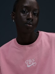 Nike Elemental Pink Sportswear Short-Sleeve Crop T-Shirt - Image 5 of 5