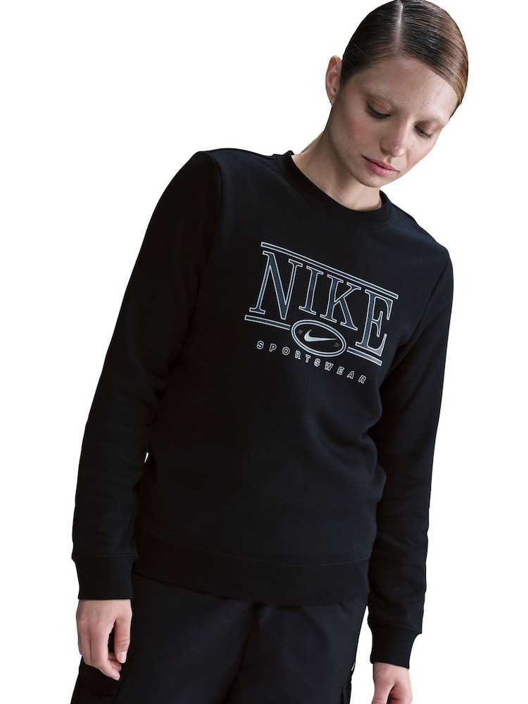 Negro - Nike Club Fleece Logo Crew-Neck Sweatshirt - Imagen 6 de 6