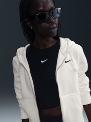 Кремовый с парусами - Флисовый худи на молнии Nike Phoenix - Изображение 3 из 5