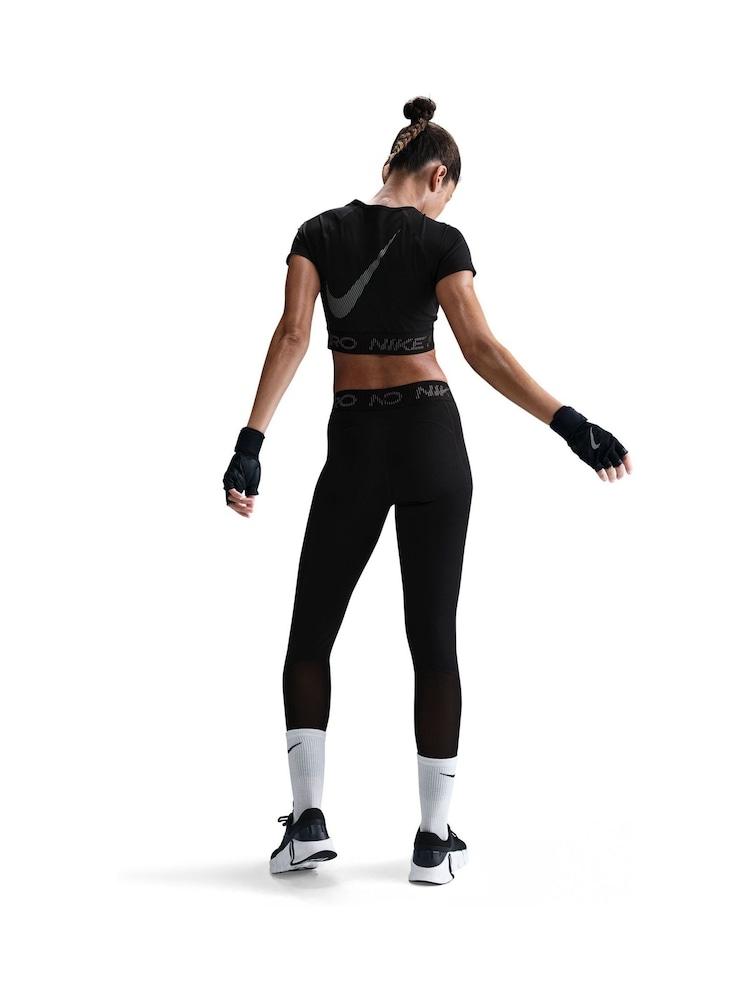 Nike Black Pro Mid Rise 7/8 Graphic Leggings - Image 2 of 5