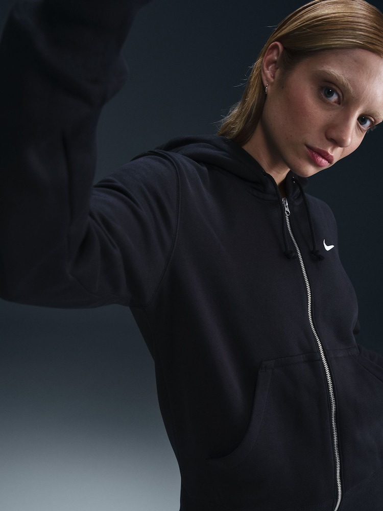 Nike Black Phoenix Fleece Full Zip Hoodie - Image 6 of 10