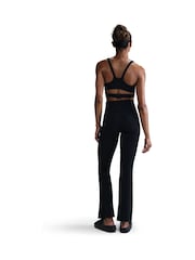 Nike Black Zenvy Cutout Gentle-Support High-Waisted Ribbed Flared Leggings - Image 3 of 6
