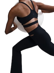 Nike Black Zenvy Cutout Gentle-Support High-Waisted Ribbed Flared Leggings - Image 6 of 6