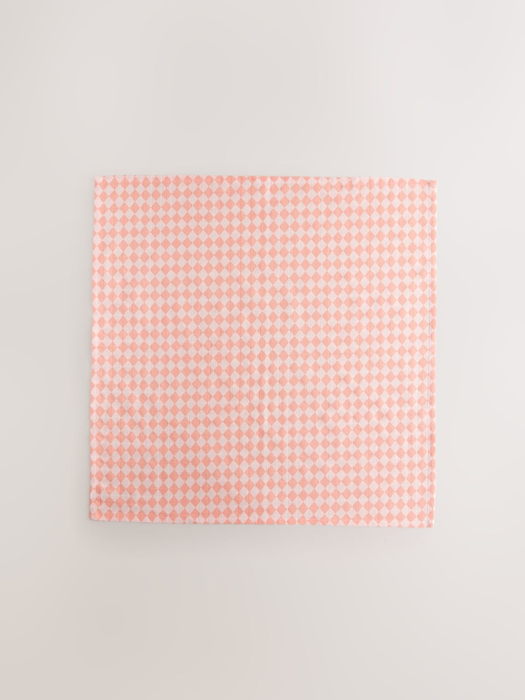 Pink Stripe & Stars Baby Muslins 100% Cotton Cloths 4 Pack - Image 5 of 7