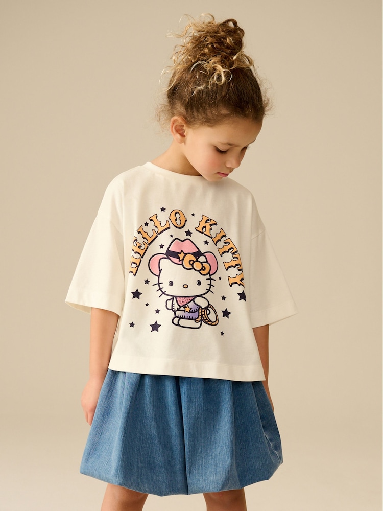 Beige Hello Kitty Oversized License 100% Cotton T-Shirt (3-16yrs) - Image 1 of 7