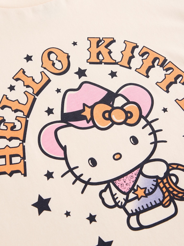 Beige Hello Kitty Oversized License 100% Cotton T-Shirt (3-16yrs) - Image 7 of 7
