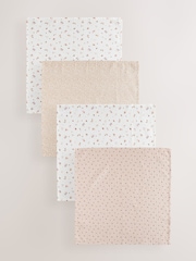 Droben cvetlični potisk - dojenček Muslins 100% Cotton Cloths 4 komplet - Slika 1 iz 7