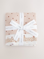 Droben cvetlični potisk - dojenček Muslins 100% Cotton Cloths 4 komplet - Slika 2 iz 7