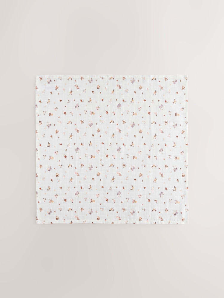 Blümchenmuster - Baby-Spucktücher aus 100 % Baumwoll-Mussselin im 4er Pack - Bild 7 von 7 Blümchenmuster - Baby-Spucktücher aus 100 % Baumwoll-Mussselin im 4er Pack - Bild 7 von 7