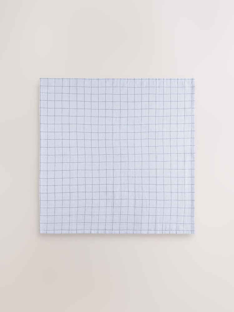 Blue/Tan Star Baby Muslins 100% Cotton Cloths 4 Pack - Image 5 of 7