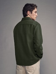 Green Twin Pocket Shacket Overshirt with Wool - Image 3 of 8