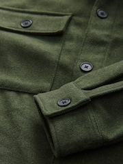 Green Twin Pocket Shacket Overshirt with Wool - Image 7 of 8