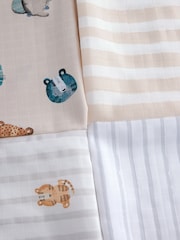 Animal Characters Baby Muslins 100% Cotton Cloths 4 Pack - Image 3 of 7