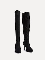 Linzi Black Brielle Platform Heeled High Leg Boots - Image 4 of 6