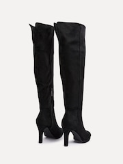 Linzi Black Brielle Platform Heeled High Leg Boots - Image 6 of 6