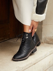 Linzi Black Ashleigh Lace Up Biker Boots - Image 2 of 6