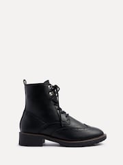 Linzi Black Ashleigh Lace Up Biker Boots - Image 3 of 6