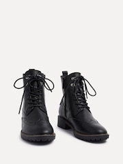 Linzi Black Ashleigh Lace Up Biker Boots - Image 4 of 6