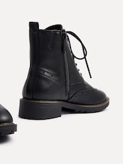Linzi Black Ashleigh Lace Up Biker Boots - Image 5 of 6