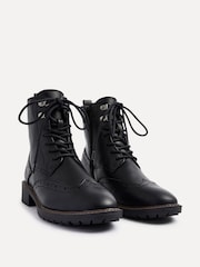 Linzi Black Ashleigh Lace Up Biker Boots - Image 6 of 6