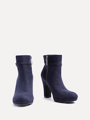 Linzi Navy Stefani Heeled Ankle Boots With Buckle Detail - Image 5 of 5