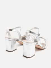 Linzi Silver Zoey Block Heeled Sandals With Diamante Front Straps - Image 5 of 5