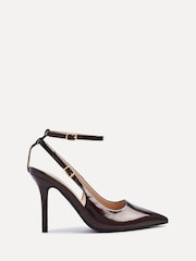 Linzi Red Galore Stiletto Court Heels With Wrap Around Ankle Strap - Image 2 of 5