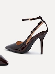 Linzi Red Galore Stiletto Court Heels With Wrap Around Ankle Strap - Image 3 of 5