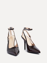 Linzi Red Galore Stiletto Court Heels With Wrap Around Ankle Strap - Image 4 of 5