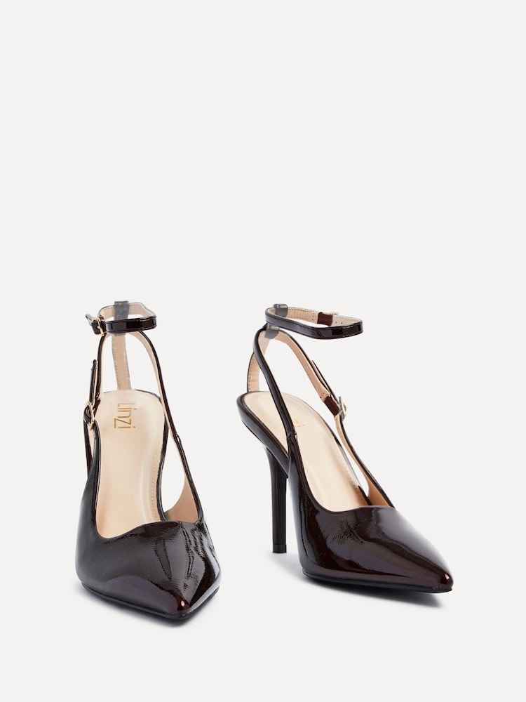 Linzi Red Galore Stiletto Court Heels With Wrap Around Ankle Strap - Image 4 of 5