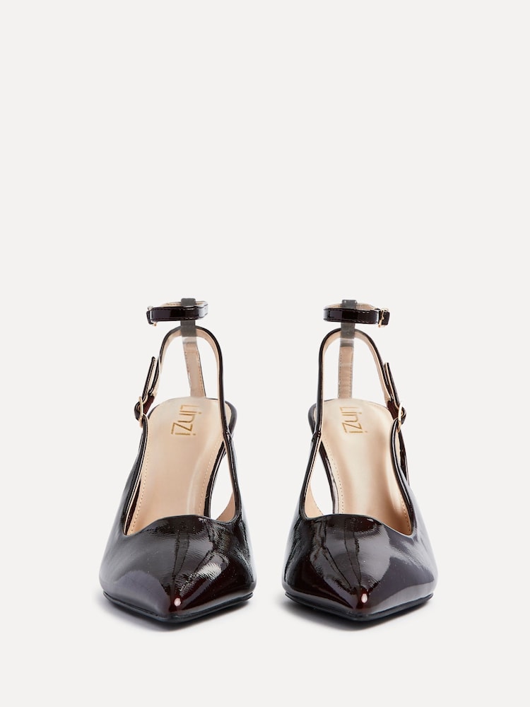 Linzi Red Galore Stiletto Court Heels With Wrap Around Ankle Strap - Image 5 of 5