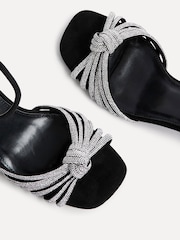 Linzi Black Sanora Block Heeled Sandals With Diamante Front Strap - Image 5 of 5