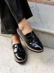 Linzi Black Bowen Patent Classic Slip On Loafers - Image 1 of 6
