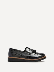 Linzi Black Bowen Patent Classic Slip On Loafers - Image 3 of 6